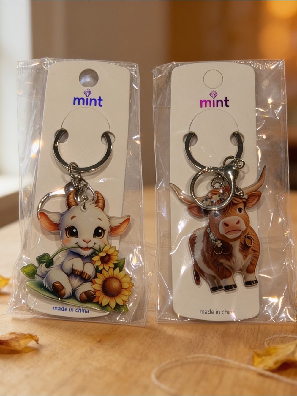 Cow bag charms/key-rings set 2